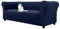 HonunGron Stretch Chesterfield Sofa Überzug 1 2 3 Sitzer, Elasthan Jacquard Couch Überzug, Sofaschutz rutschfest Sofaüberwurf Waschbare Sofabezug für Gebogene Sofa Sessel (Navy Blau,3 Sitzer)
