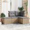 Faroom Gartenlounge Ecklounge mit Stauraum Rattan Sofa Balkonsofa 4-tlg-Type-542 Beige und Grau 62 x 69 cm