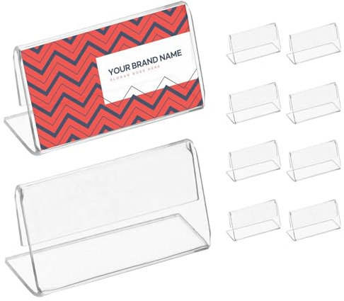 Regaletiketten, transparenter Schilderhalter | Transparenter Etikettenständer aus Acryl, 10 Stück | Theken-Schilderhalter, Acryl-Schilderhalter für eine stabile und robuste Präsentation in Einzelhande