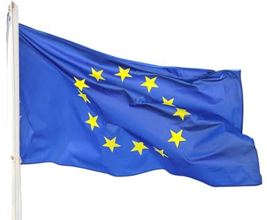 EU Flagge | Euro 2024 Flaggen | EURO 2024 Fahne | Fanartikel | strapazierfähiges Polyester & Metallösen | 90x150cm| Eurovision | 3x5 ft | Europäischen Union Flagge von Cey (Europa)