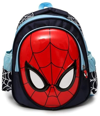 ESTIFE Kinderrucksack Spiderman, Kinder von 3 bis 6 Jahren, 3D-Schultasche, wasserdichter Rucksack für Kindergarten und Schule, blauer Rucksack für Kinder mit Superheldenmotiv, rot, S