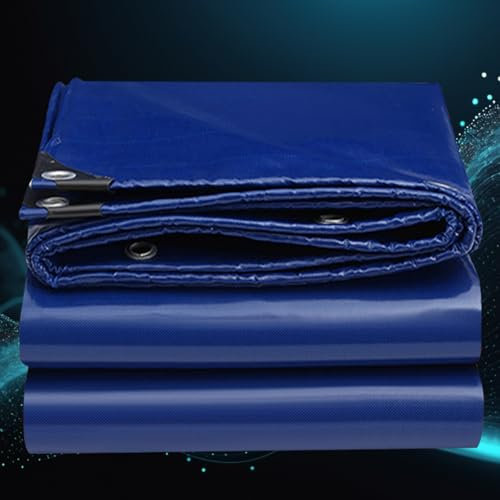 Waterproof Tarpaulin Tarpoline Tarpaulins Tarp 4.5 x 5 m Waterproof 500G/M² with Eyelets and 10M Rope Tarpaulin Small Tarp, Paddling Pool Cover for Indoor and Outdoor Protection, Blue