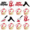 Xsstarmi 24 Pack Bloody Happy Birthday Cupcake Toppers Glitter Horror Classic Movie Characters Cupcake Picks Have a Killer Birthday Cake Decorations for Horror Theme Birthday Halloween Party Supplies