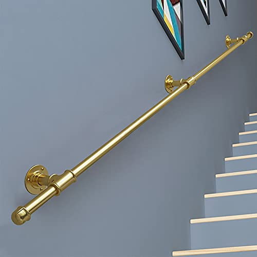 Moderner goldener Handlauf für Treppen mit an der Wand montierter Sicherheitsstützstange, 80 cm