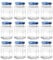 Hniuyun 12 Pack Hexagonal Glass Jam Jars, 100ml 3.3 fl.oz Glass Jar with Lid for Sealing, Clear Canning Jars for Food Storage, Spices, Honey, DIY Projects (Blue)