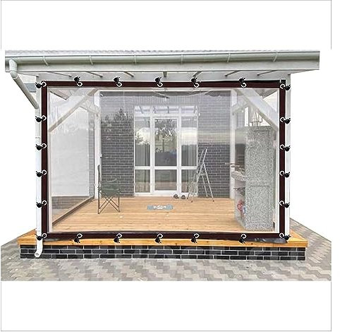 RLINZ Telo Telone Impermeabile Esterno Occhiellato, Anti Strappo e Antivento Telone con Cerniera Teloni Protettivo Multiuso per Gazebo Pergola (7x3.5m)