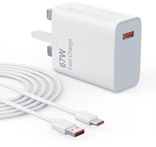 67W USB C Charger Compatible with Xiaomi 15 14 13 12 14t 13t 12t 12s Pro Ultra Lite, Turbo Fast Charger for Redmi Note 14 13 14T 13T 13 12S 11 Lite POCO F7 X7 Pro 6 M6 F5 X5 With 3.3ft Type C Cable