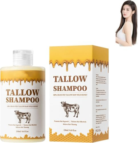 Tallow Shampoo and Conditioner Set, Natural Tallow Hair Care Set, Deeply hydrates, reduces frizz, and adds shine. Suitable for all hair types.