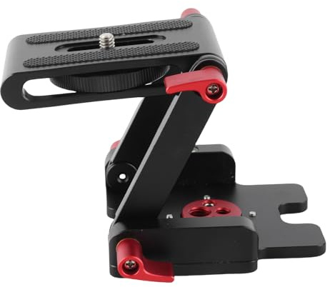CHICIRIS Z-shaped Arrow Storage Case Plate Tilt Head for Large Cameras and Portable Camcorders, Aluminum Alloy Foldable Holder, Black, 1.5kg Maximum Load