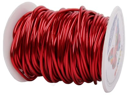 2mm Rot Aluminiumdraht, 30m Aluminium Basteldraht, Dekodraht für Basteln, Schmuckherstellung, Modellieren und DIY-Projekte