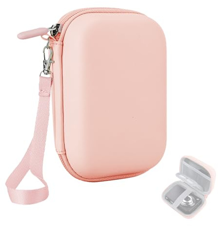 FOSDICK Digital Camera Case Small, Travel Camera Cases, Compact Camera Pouch Compatible with Canon, Sony, Nikon, with Zipper Mesh Pocket or Battery Pack, Charging Cable and Other Accessories (Pink)