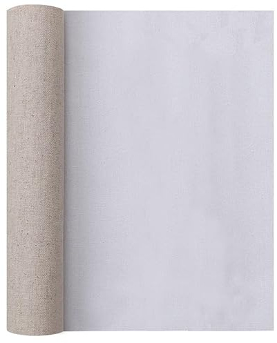 Rouleau de toile de coton apprêtée pour la, Rouleau de toile lin apprêté for peinture acrylique et à l'huile naturelle 0,28-3,2 m(0.98)