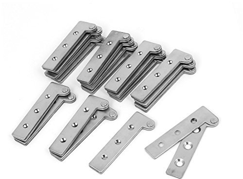 sourcing map 20Stk Schrank Tür Box Edelstahl Einschub versetzte Drehpunkt Scharnier 64x21,5mm de