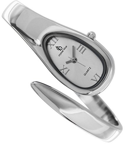 Crystal Blue Damen Spangenuhr analog Quarz mit Metallband 22079