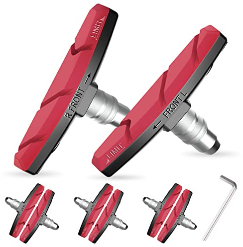 Alritz 6 PCS Bike Brake Pads V-Brake Blocks Shoes for Mountain & Road Bike(Red)