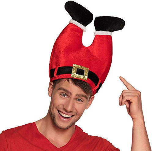 Boland 13434 - Mütze Weihnachtsmann-Hose, aus hochwertigem Filz, mit schwarzem Gürtel und Gold Schnalle, Weihnachten, Karneval, Mottoparty