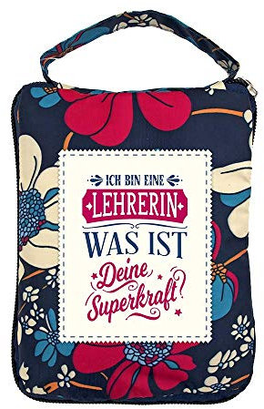 History & Heraldry Design Top Lady Tasche: Lehrerin/Einkaufstasche, Strandtasche, Sporttasche, Blumenmuster/vielseitig, praktisch, personalisiert mit Name und Spruch
