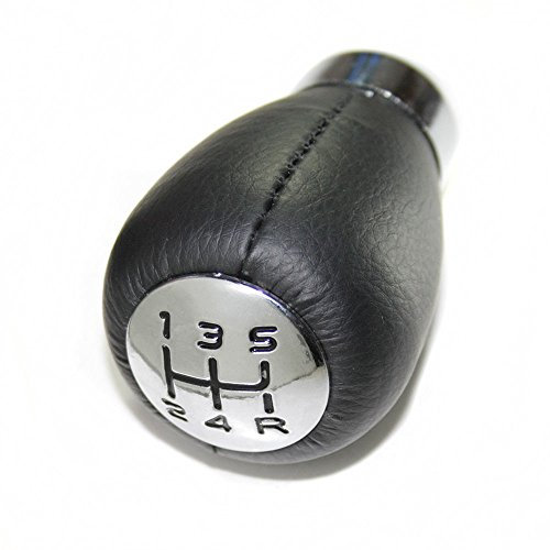 Universal Manueller Schaltknauf Schalthebel Leder Hebel Knauf Schaltsack 5 Gang Knob mit 2 Adapter Schwarz