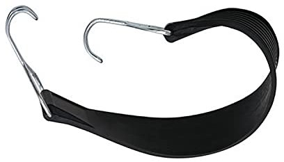 BP Gummispannband-Set mit zwei Drahthaken, 50er Pack, Schwarz, Naturgummi, 520 x 40 mm, Max. 750 mm Spannweite, für Rollwagen, Spediteure, Wäschereien, Krankenhäuser und Haushalte