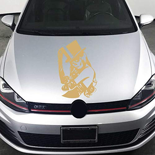 INDIGOS UG Aufkleber - Autoaufkleber Skull Girl Gothic 88cm x 60cm Gold - Tuning Carystyling Heckscheibe Auto