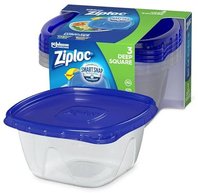 Ziploc Deep Square Food Storage Container, 1.25 Qt, 3-Ct.