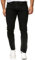 Reslad Jeans-Herren Slim Fit Basic Style Stretch-Denim Jeans-Hose RS-2063 (W36 / L32, Tiefschwarz)