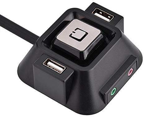 Desktop-PC-Schalter, Desktop-PC-Gehäuse-Schalter Zwei USB-Anschlüsse Stromversorgung EIN/Aus Reset-Taste Audio-Mikrofonanschluss, Desktop-PC-Taste