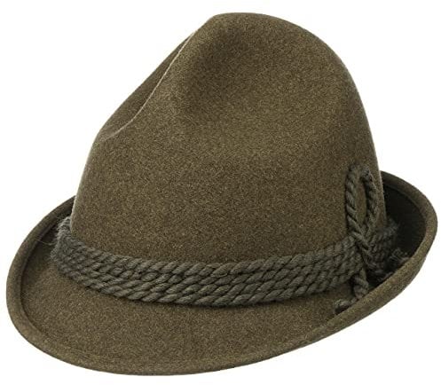 Lodenhut Manufaktur Dreispitz Made in Germany Trachtenhut Schützenhut Wollfilzhut Herren - Herbst Sommer Frühjahr Winter Frühling-Sommer Herbst-Winter - 55 cm Oliv
