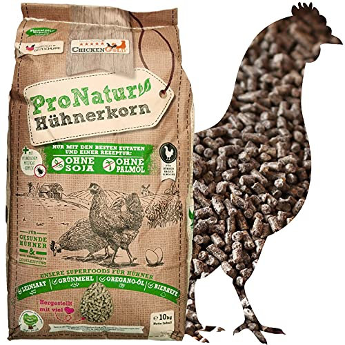 ChickenGold ProNatur-Hühnerkorn 10kg - Hühnerfutter Pellets - Bio Legekorn Biofutter - sojafrei