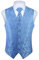 HISDERN Anzugweste für Herren Hellblau Paisley Hochzeitweste und Krawatte und Einstecktuch Jacquard Weste Herren Anzug Set Elegant Blau 2XL
