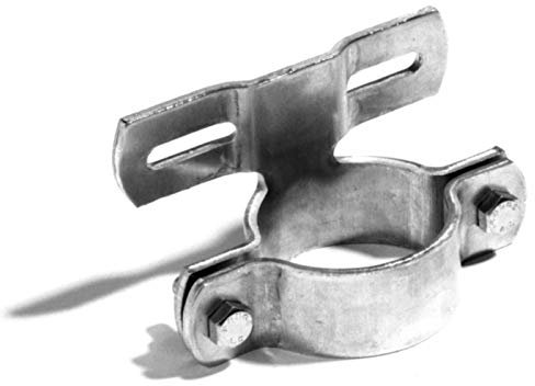 R107 Rohrschelle Pfostenschelle Schilderklemme für Stange Ø60mm, 70mm Lochung, feuerverzinkter Stahl von MBS-TRADING