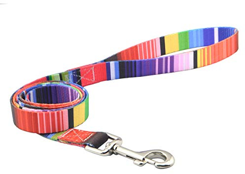 Powboro Personalized Strong Dog Lead, 120 cm 4ft Traction Rope, Soft Durable Pet Dog leash for Small Medium Large Breed dogs (7 Colour Stripe) M