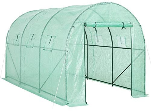 Gardebruk Serra da Giardino 7m² Porta Arrotolabile 6 finestre Serre Tunnel Piante Orto Giardinaggio 350x200x200cm