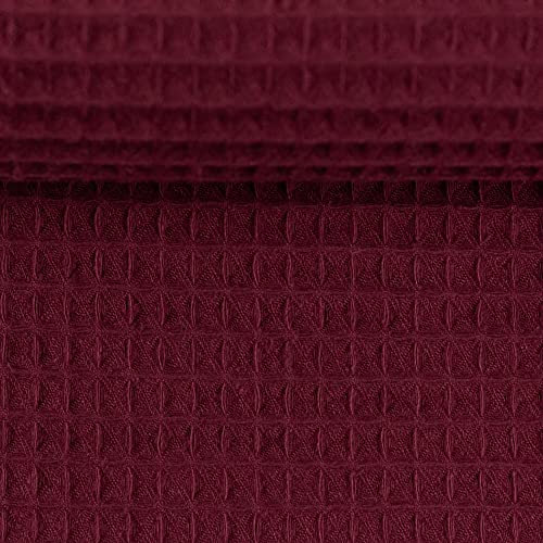 MAGAM-Stoffe Ella Waffel Stoff 100% Baumwollstoff Oeko-Tex Meterware 50cm (13. Bordeaux)