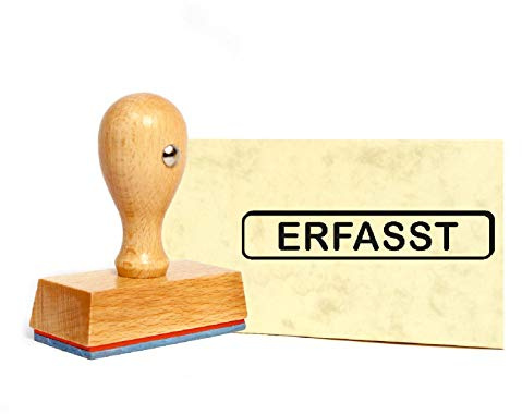 Stempel Erfasst - Holzstempel - 49 x 9 mm
