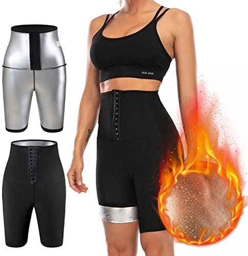 Pantalon de Sudation Femmes, Legging de Sport à Taille Haute Noir Shorts pour Accélérer Transpiration, Lifting des fesses, Obtenir Ventre Plat Anti Cellulite pour Minceur Fitness Jogging Yoga