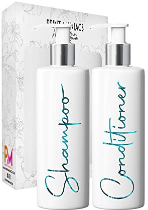 Print Maniacs Mrs Hinch Inspired White Personalised Dispenser Pump Bottles Shampoo Conditioner 2 Set F2 (Teal)