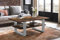 SAM Couchtisch 115x65 cm Patrick, Sofatisch mit Ablage, Akazienholz massiv + nussbaumfarben + lackiert, Beistelltisch mit silbernem U-Metallgestell, echte Baumkante