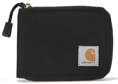 Carhartt Herren-Geldbörse aus Segeltuch mit Reißverschluss, lässig, strapazierfähig, Schwarz, Einheitsgröße