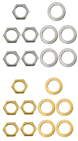10 E Gitarren Bass Klinkenbuchse Muttern Unterlegscheiben Gold Und Silber