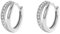 EVELYN Creolen Ohrringe 925er Sterling Silber für Damen, Zweireihige Huggie-Creolen mit Scharnier, Hergestellt mit österreichischen Kristallen und Zirkonia