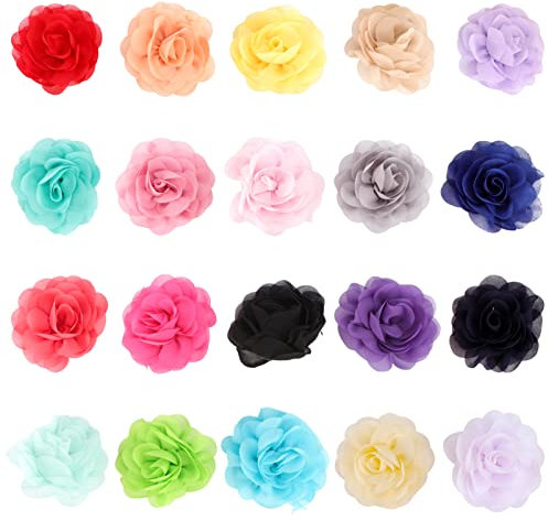 Luxshiny Zubehör Rose Haarblumen Beige Ansteckblume Groß Rosafarbene Blumenhaarspange Haarnadelbrosche 20Pcs Rosafarbene Haarzusätze für Frauenmädchen Haarschleife Grau Haarclip Pink