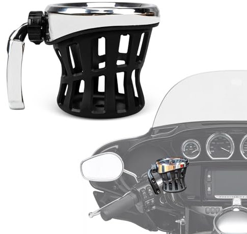 PSLER Portavasos para Motocicleta para Touring Road Glide Street Electra Glide Softail 1996 en Adelante para Goldwing GL1800 2018 en Adelante,Universal para Bicicleta Silla de Ruedas Cochecito Scooter