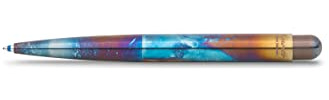Kaweco LILIPUT Kugelschreiber Fireblue I Exklusiver Kuli für Standard D1 Minen inklusive Retro Metallbox I Edelstahl Metall Druckkugelschreiber 9,8 cm