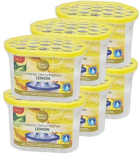 Perfect Scents Dehumidifier Home Interior Damp Mould Moisture Mildew - Lemon - (6 Pack) 6x500ml