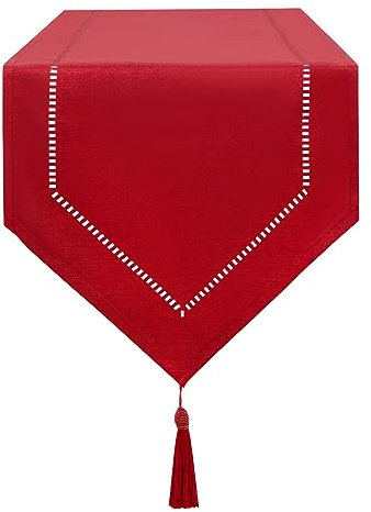 LLCUTESHOP Caminos de Mesa Rojo 32 x 180 cm de Diseño Moderno e Innovador Caminos de Mesa de Lino Sólido, Caminos de Mesa Lavable Caminos de Mesa de Diseño de Espigas de Trigo