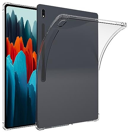 FiiMoo Coque pour Samsung Galaxy Tab S8/Galaxy Tab S7, Souple TPU Transparent Fin Antichoc Tablette Housse Étui, Etui Antichoc Cover Case Housse de Protection en Silicone Soft TPU Souple-Transparent