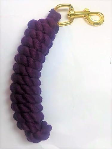 Führstrick für Pferde / Pony, Baumwolle, mit Messingclip, 1,8 m, Violett
