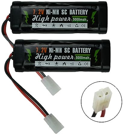 EFASO 7,2V 5000mAh NiMh RC Akku wiederaufladbar für RC Auto, RC Boot, RC Truck, RC Panzer, RC Flugzeug - auch im Doppelpack (2)