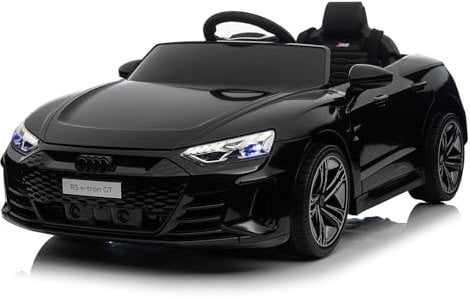 LALAHO Voiture véhicule électrique Enfant Audi avec Télécommande 2.4G, 12 V Véhicule électrique Enfant 2 Portes avec MP3 (Noir)
